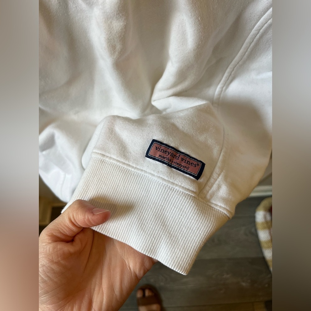Vineyard Vines 100% Cotton White 1/4 Zip Sweater Medium - Picture 2 of 9